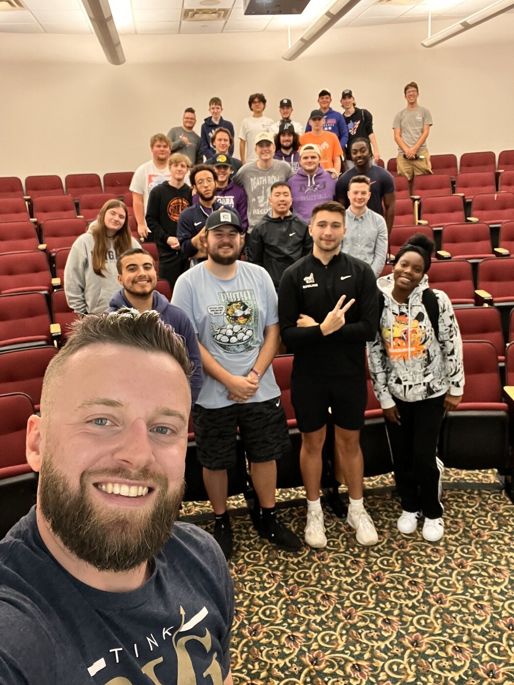 With the students